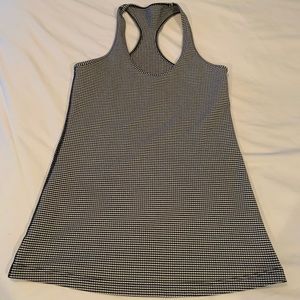 Lululemon Racerback Tank, Black & White Check, M